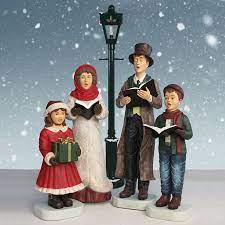 Zmkdll merry christmas to all metal sign vintage holiday scene, santa, carolers. Victorian Caroler Set With Lamppost 5 Piece 72