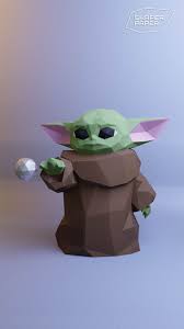 Papercraft Baby Yoda Star Wars Template Pottery Painting Designs Paper Crafts Star Wars Yoda