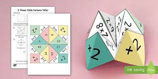 2 Times Table Fortune Teller 2 Times Table Times Table Fortune Teller Activity Craft Fold Times Times Tables Times Tables Activities Teach Times Tables
