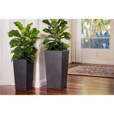 This versatile container has three planting options: Xbrand Modern Nested Black Square Flower Pot Planter Set Of 2 Different Sizes 29 Inch 24 Inch Tall Walmart Com Walmart Com
