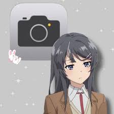 Black And White Anime App Icons Sakurajima Mai App Cover In 2020 App Covers Kawaii App Ios App Icon