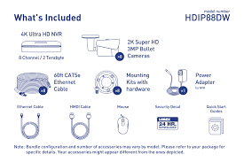 8 1080p bullet cameras hard drive: High Definition Ip Security Camera System With 8 Channel Nvr And 8 Outdoor 2k 3mp Ip Cameras Lorex