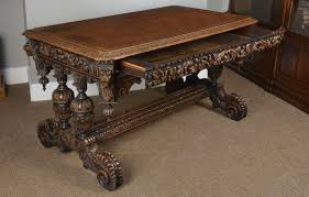 19th Century Victorian Carved Oak Library Or Centre Table For Sale In 2020 Antique Dining Tables Antique Table Tiled Coffee Table