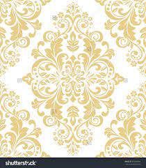 Download premium vector of gold floral outline on marble background mobile phone wallpaper vector by nunny about vector, iphone wallpaper, vintage. Floral Pattern Wallpaper Baroque Damask Seamless Vector Background White And Gold Ornamen Pattern Wallpaper Floral Pattern Wallpaper Gold Wallpaper Pattern