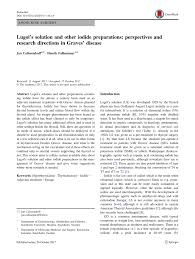 Pdf Lugols Solution And Other Iodide Preparations