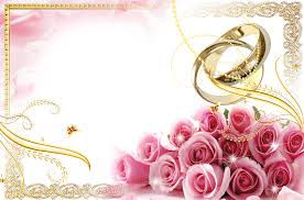 Transparent Wedding Frame With Rings And Pink Roses Gallery Yopriceville High Quality Images An Wedding Frames Pink Roses Wedding Wedding Invitation Cards