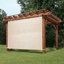 Easy2hang Outdoor Shade Cloth Vertical Side Wall Panel Patio Pergola Window 6x8ft Beige Walmart Com Outdoor Shade Backyard Pergola Pergola Shade