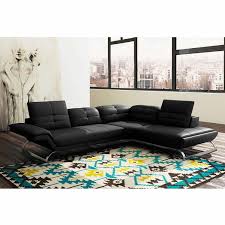 Optez pour un canapé d'angle en cuir. Canape D Angle Design En Cuir Noir Aurore Angle Droit Dip