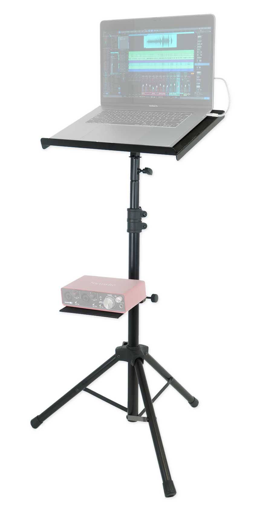 Rockville RLS68 Professional/DJ Tripod Laptop/Tablet/Ipad Stand w/ Dual Trays