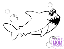 Swell shark coloring page | free printable coloring pages. Free Printable Shark Coloring Page Simple Mom Project