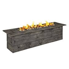 Grey Wash Faux Wood Fire Pit But With Blue Clear Glass Chips Gas Fire Table Fire Pit Wood Fire Pit