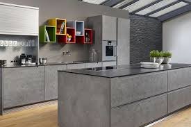 Here We See Egger Decor Boston Concrete Being Used Polished Concrete Kitchen Concrete Kitchen Concrete Decor