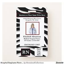 Hospital Employee Photo Id Card Logo Personalize Badge Zazzle Com Personalised Badges Hospital Employee Personalized Photo Gifts