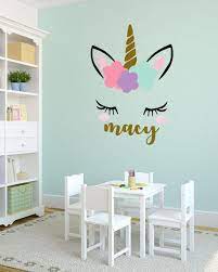 Unicorn Wall Decal Girls Name Personalized Unicorn Wall Decal Unicorn Monogram Wall Decal Girls Room Paint Unicorn Room Decor Girls Room Decor