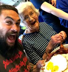 This is an older photo, so that's why the quality is not quite up to date.  But I think it is adorable: Jason and his grandmother, Mable 💖💞💞