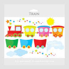 Stitched Train Clipart Cute Train Clip Art And Wagons Sun Etsy In 2021 Train Clipart Clip Art Elephant Clip Art