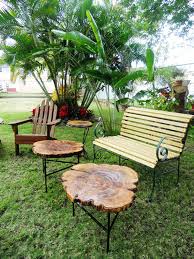 Tree Slabs Outdoor Tables Tree Slab Garden Coffee Table Outdoor Wood