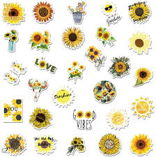Stickers pack 20 pcs sunflower vinyl aesthetic colorful waterproof laptop skateboard bike bumper car guitar water bottle luggage brand: Sunflower Stickers 50 Pack Cute Waterproof Aesthetic Trendy Stickers For Teens Girls Perfect For Laptop Hydro Flask Phone Skateboard Travel Extra Durable Vinyl Sunflower Stickers Electronics