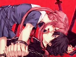 Male And Female Anime Characters Illustration Boy Girl Handcuffs Chains Hd Wallpaper Wallpaperbetter