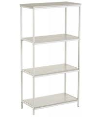 White melamine wood shelf 24 in. White Mdf Wood And Metal Shelf 4 Shelves