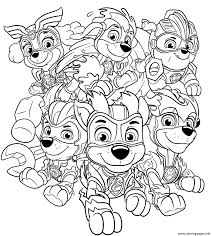 Print and color these super paw pals! Mighty Pups Charged Up Coloring Pages Printable