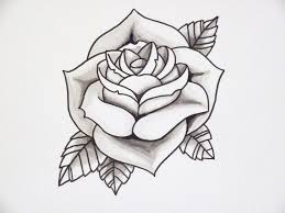 Triangle geometric shapes and rose. Drawing Outline Easy Rose Drawing Tattoo