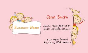 Start a babysitting business for a jump start to your stay at home mom income. Pink Child Care Business Card Design 2201031