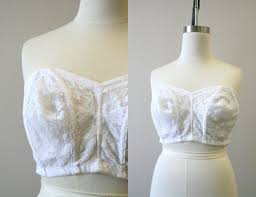 1970s sears white lace strapless bra