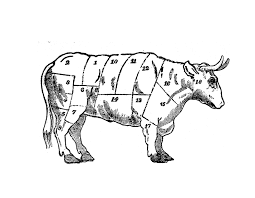 Vintage Cow Art Butchers Beef Chart Download