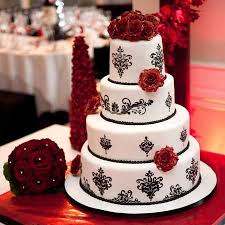 Gothic Black And Blue Wedding Cake Red Black And White Black And White Wedding Cake Black Wedding Cakes Wedding Cake Roses