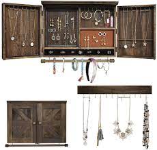 Check spelling or type a new query. Amazon Com Rustic Wall Mounted Jewelry Organizer Vintage Wooden Hanging Jewelry Holder Box With Barndoor Decor For Necklaces Earings Bracelets Rings Accessories Includes Hook Organizer Home Improvement