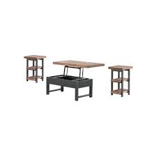 From modern to rustic, you're sure to find just the right living room table to accentuate your space. 3pc 42 Pomona Living Room Set With Lift Top Coffee Table And Two End Tables With Shelves Rustic Natural Alaterre Furniture Target