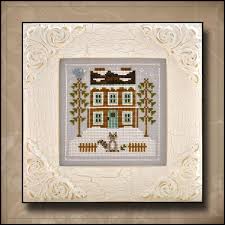 Crossed wing collection cross stitch patterns featuring birds on sale! Raccon Cabin De Frosty Forest 1 9 La Nueva Coleccion De Country Cottage Needleworks Ya Dispon Country Cottage Needleworks Cross Stitch Cross Stitch Patterns