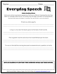 Understanding Idioms Everyday Speech Social Skills Speech Therapy Worksheets Social Skills Program