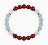 Red Agate & White Jade 'Confident Calm' Bracelet — Evolve Mala