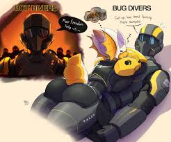 helldivers 2, helldiver (helldivers), terminid, arzyparzy, 1boy1girl - R34  Vault