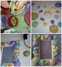Un Cadre Photo 14 Idees De Creations Avec Des Coquillages Fabriquer Un Cadre Photo Deco Coquillage Deco Enfant