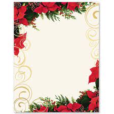 Poinsettia Swirl Specialty Border Papers Borders For Paper Floral Stationery Paper Floral