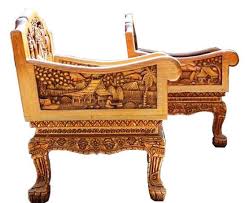 Pair Of Vintage Teak Wood Chairs With 3d Relief Carvings From Thailand Wood Chair Teak Wood Teak