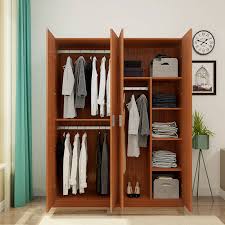 Wood armoires & wardrobe closets : Wardrobe Clothes Wardrobe Wardrobe Simple Modern Economical Assembly Solid Wood Panel Rental Room Dormitory Simple Wardrobe Bedroom Household Cabinet Shopee Philippines