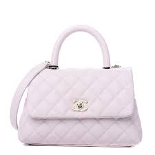 Chanel Caviar Quilted Mini Coco Handle Flap Lilas Lilac Coco Handle Chanel Flap Bag Chanel Caviar