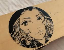 Night Witch Sticker Clear Black Drawing Round See Through Circle  Illustration Ink Hooded Dark Witchy Anime Person Woman Art Vinyl Die Cut