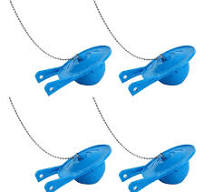 4Pack Toilet Flapper Replacement,3Inch Flapper Replacement Water Conserving  with Stainless Chain, Blue plastic