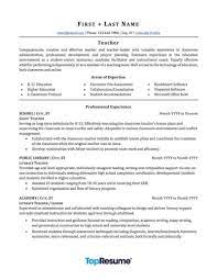 Although cv formats are no longer constrained to a single template, the 'classic' outline is worth considering. Teacher Resume Sample Professional Resume Examples Topresume
