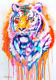 Tiger Watercolor Painting Print By Slaveika Aladjova Art Etsy Art Animal Paintings Watercolor Paintings
