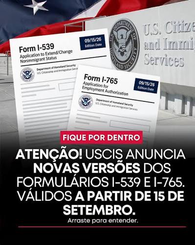 Formulário de OPT e de extensão de visto muda em 15 de setembro, e a USCIS não dará prazo de tolerância