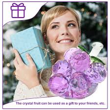 Crystal Grape Figurine Adorable Grape Adorn Desktop Fruit Figurine Crystal  Ornament