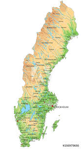 Alvesta, arjeplog, arvidsjaur, åre, boden. High Detailed Sweden Physical Map With Labeling Scandiwall De Familywalls