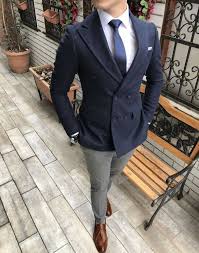 Terziademaltun Italyan Stil Erkek Slim Fit Kadife Kase Blazer Lacivert Tek Ceket T3085 Mens Fashion Suits Formal Designer Suits For Men Mens Fashion Denim