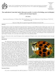 Pdf The Multicolored Asian Lady Beetle Harmonia Axyridis A Review Of Its Biology Uses In Biological Control And Non Target Impacts